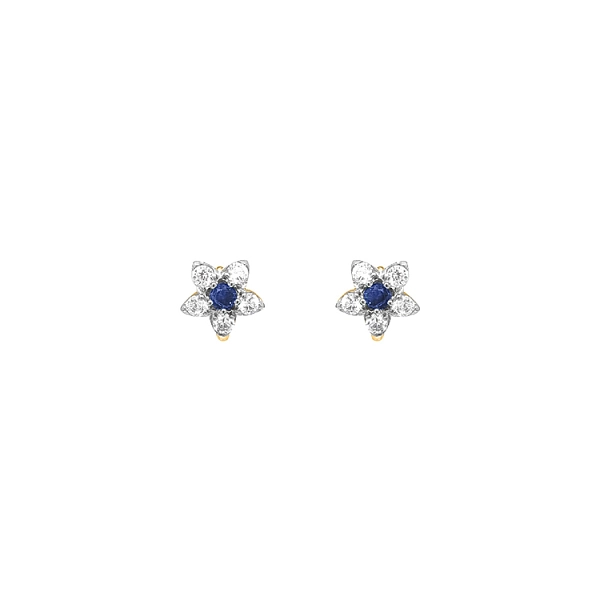 Goldohrringe Blumen mit Zirkonen