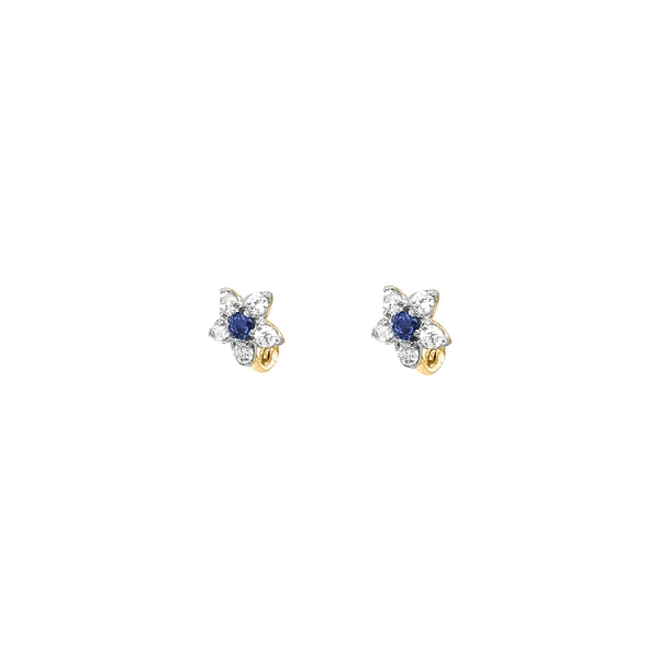 Goldohrringe Blumen mit Zirkonen