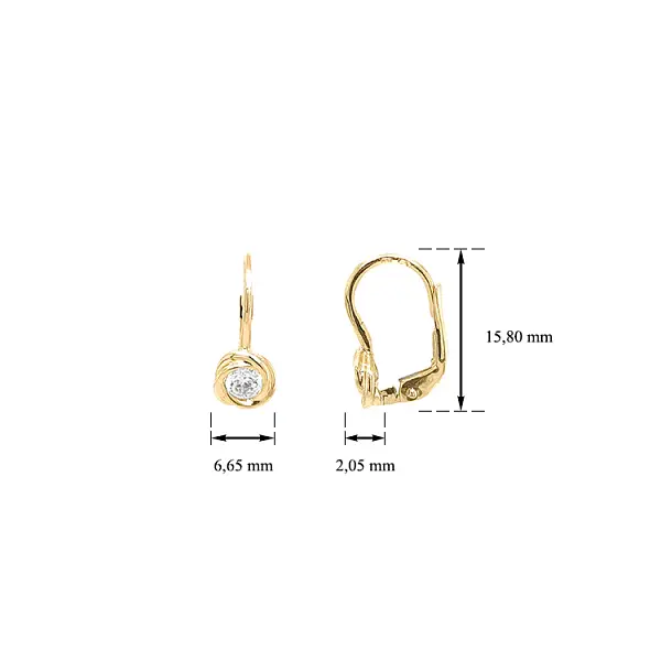 Gold-Ohrringe mit Zirkonen