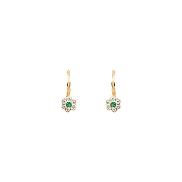 Goldohrringe Blumen mit Zirkonen