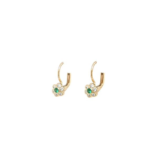 Goldohrringe Blumen mit Zirkonen