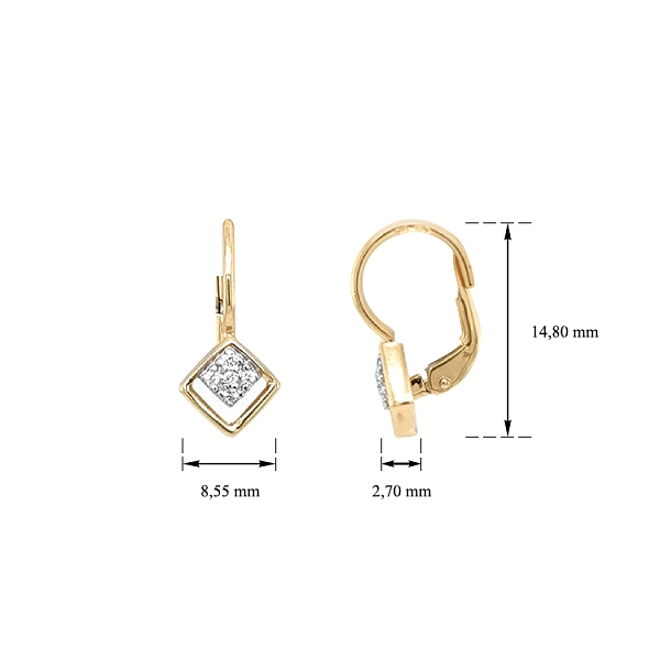 Gold-Ohrringe mit Zirkonen