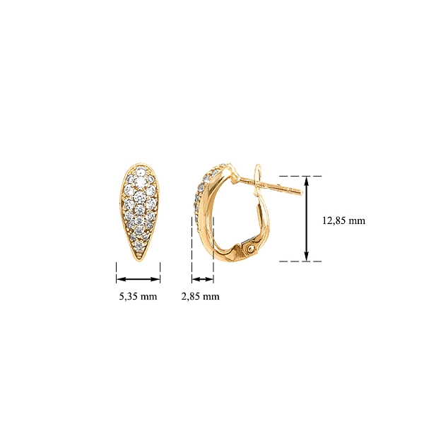Gold-Ohrringe mit Zirkonen