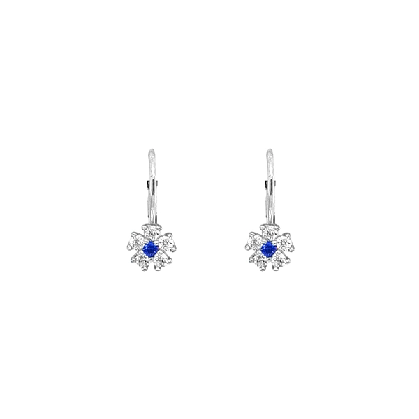 Goldohrringe Blumen mit Zirkonen