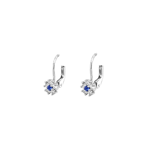 Goldohrringe Blumen mit Zirkonen