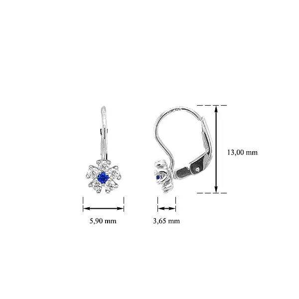 Goldohrringe Blumen mit Zirkonen