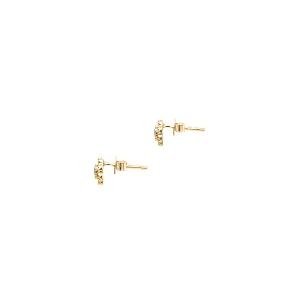 Goldohrringe Pecky Blumen mit Zirkonen