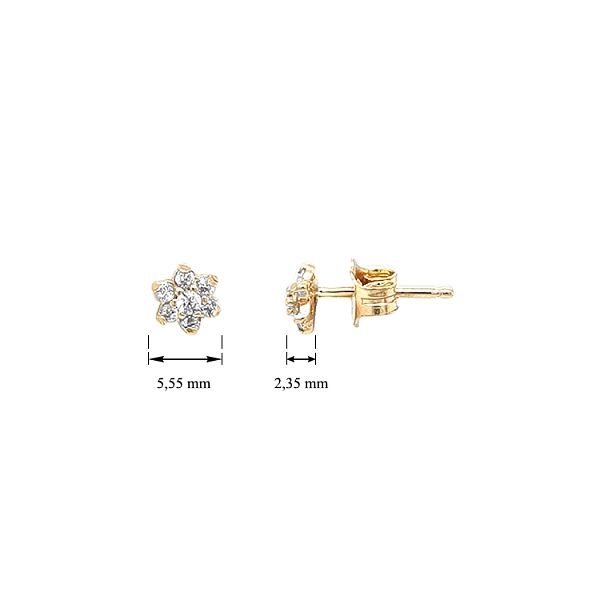Gold-Ohrringe mit Zirkonen