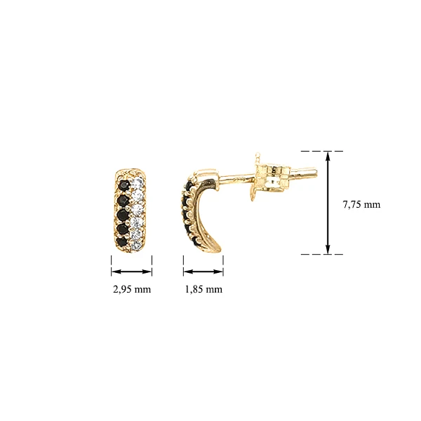 Gold-Ohrringe mit Zirkonen