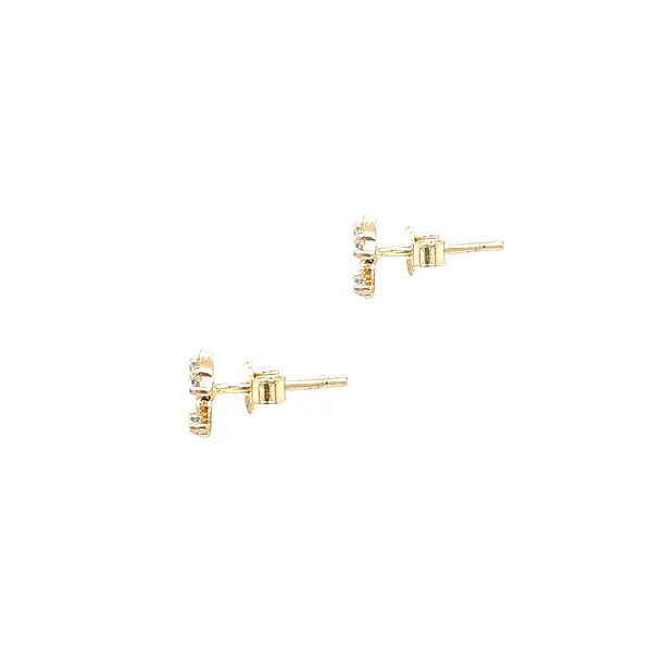 Goldohrringe Halbmond mit Zirkonen