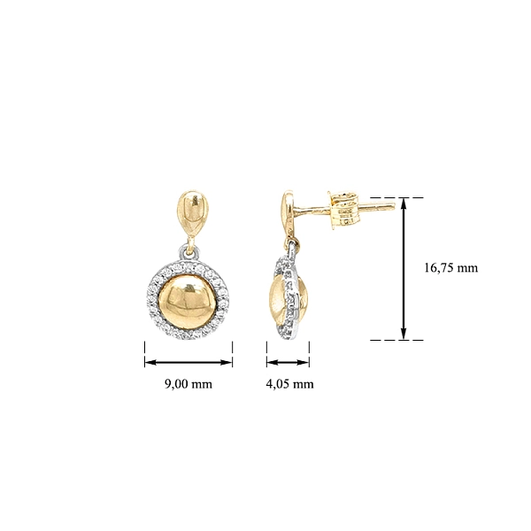 Goldohrringe mit Zirkonen