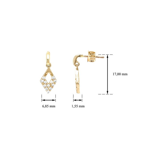 Gold-Ohrringe mit Zirkonen