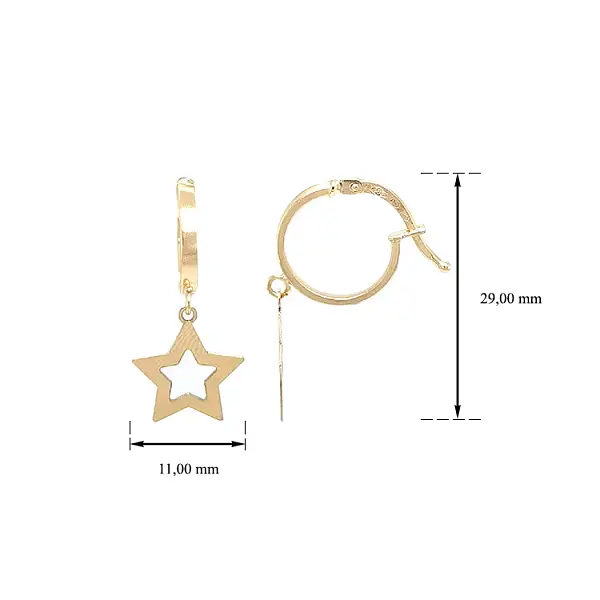 Gold Hängeohrringe Sterne