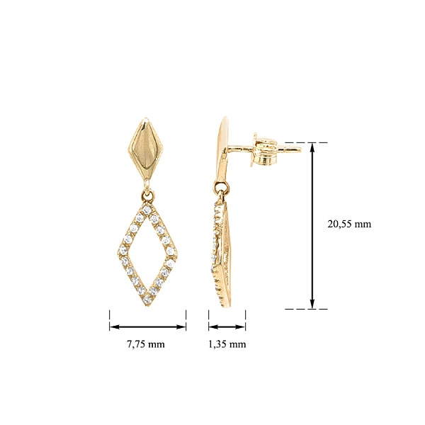 Goldohrringe mit Zirkonen