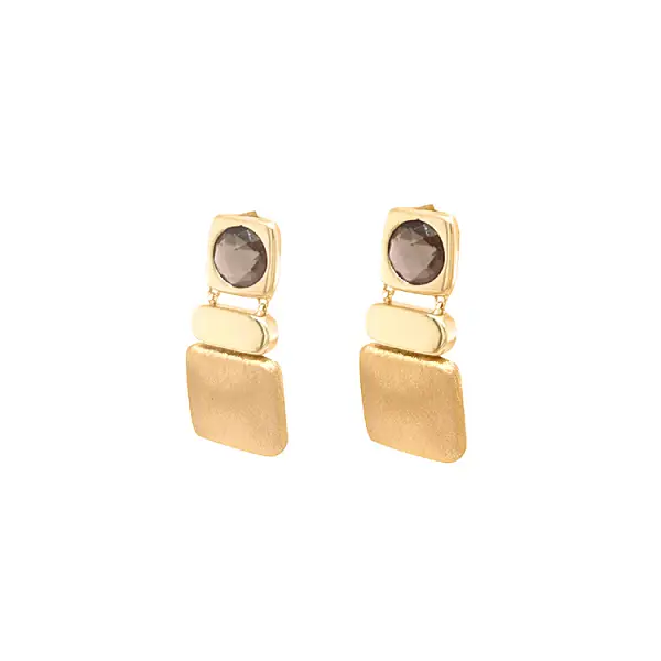 Goldohrringe mit Quarz