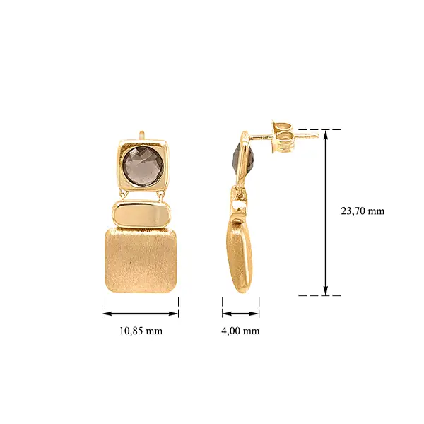 Goldohrringe mit Quarz