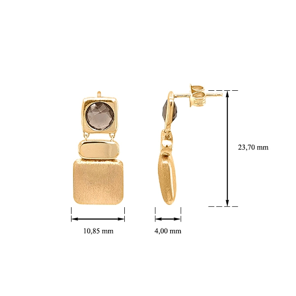 Goldohrringe mit Quarz