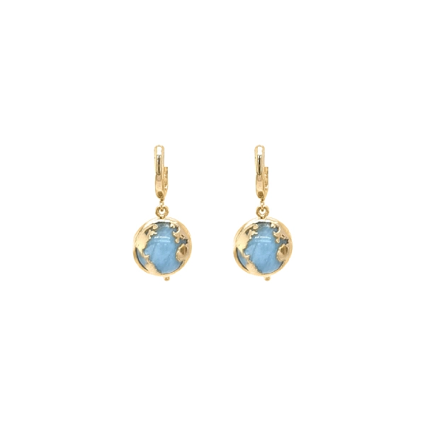 Goldohrringe mit Aquamarin