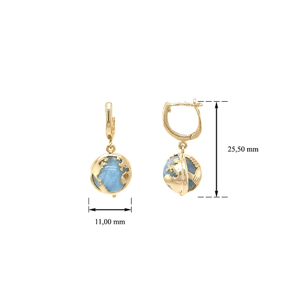Goldohrringe mit Aquamarin
