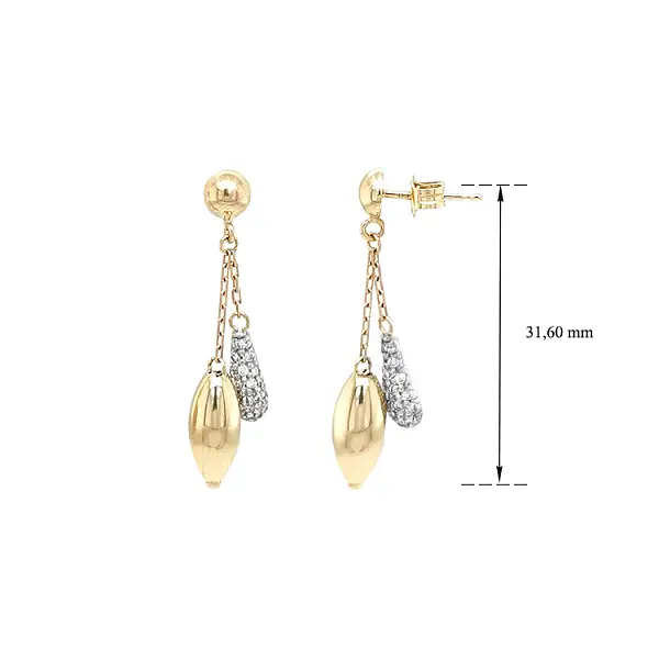 Goldohrringe mit Zirkonen