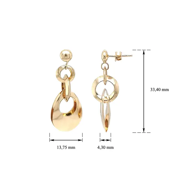 Goldfarbene Ohrringe mit Anhänger