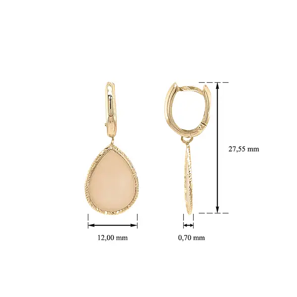 Goldfarbene Ohrringe mit Anhänger