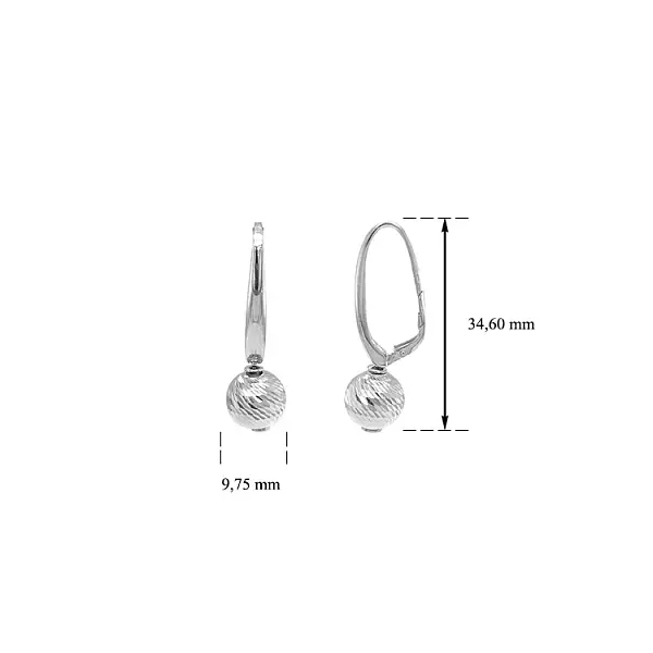 Weißgold-Kugel-Ohrringe