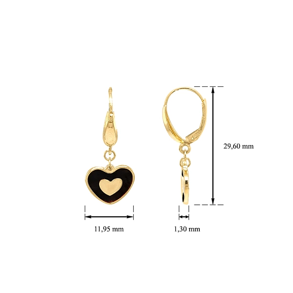 Gold-Ohrringe in Herzform