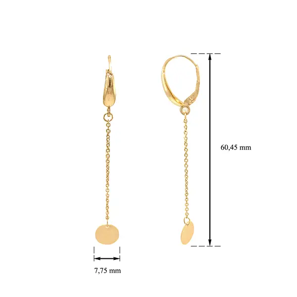 Goldfarbene Ohrringe mit Anhänger