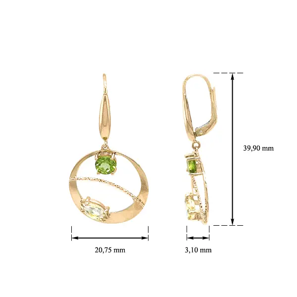 Goldfarbene Ohrringe mit Anhänger