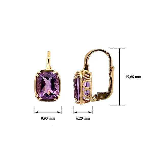 Gold-Ohrringe mit Amethyst