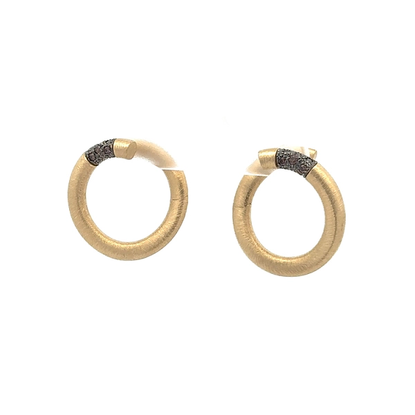 Gold-Ohrringe mit schwarzen Steinen