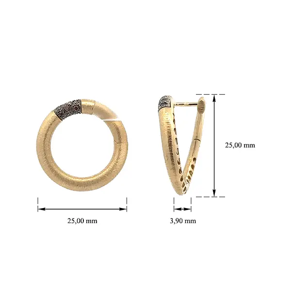 Gold-Ohrringe mit schwarzen Steinen