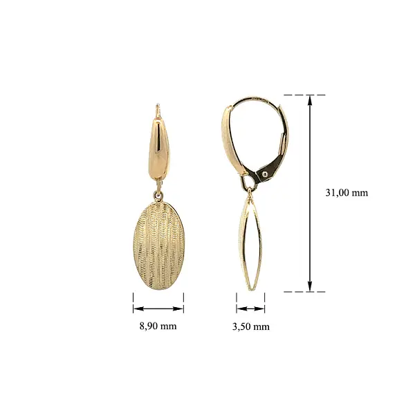 Goldfarbene Ohrringe mit Anhänger