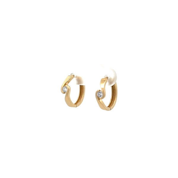 Goldene runde Ohrringe mit Zirkonen
