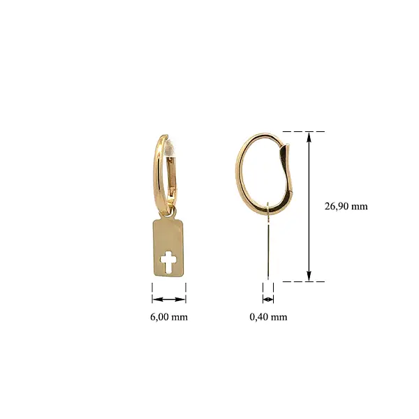 Goldfarbene Ohrringe mit Anhänger