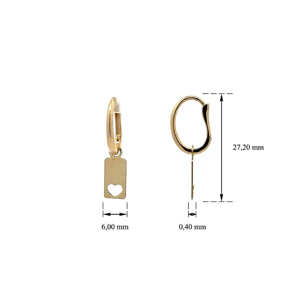 Goldfarbene Ohrringe mit Anhänger