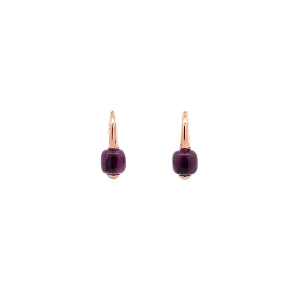 Elegante Roségold-Ohrringe mit Amethyst