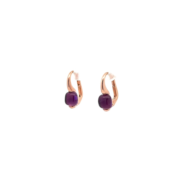 Elegante Roségold-Ohrringe mit Amethyst