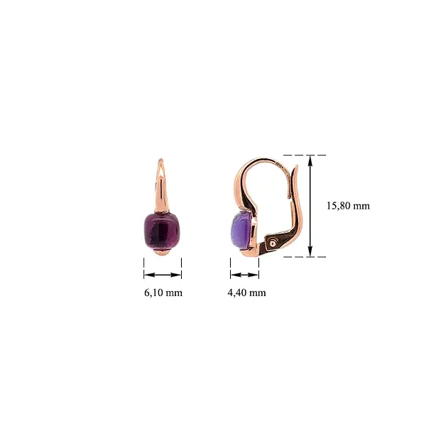 Elegante Roségold-Ohrringe mit Amethyst