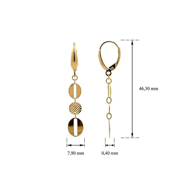 Goldfarbene Ohrringe mit Anhänger