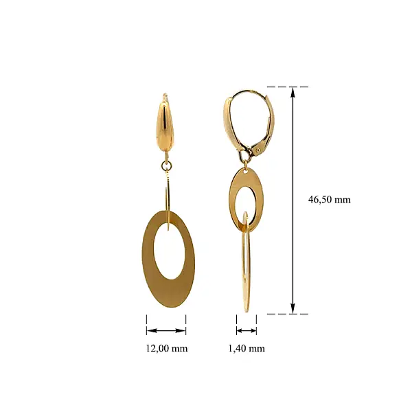 Goldfarbene Ohrringe mit Anhänger