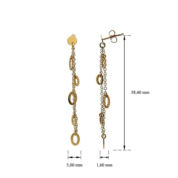 Goldfarbene Ohrringe mit Anhänger