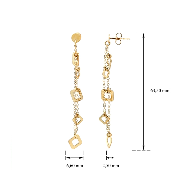 Goldfarbene Ohrringe mit Anhänger