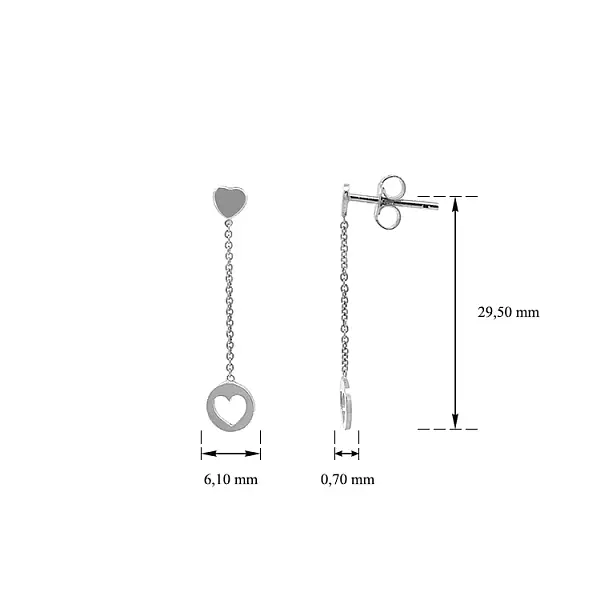 Gold Hängeohrringe Herzen