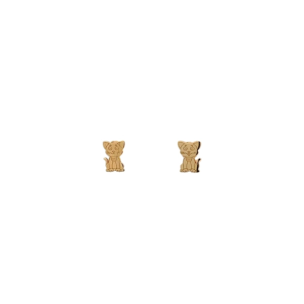 Goldpeck-Ohrringe Katze