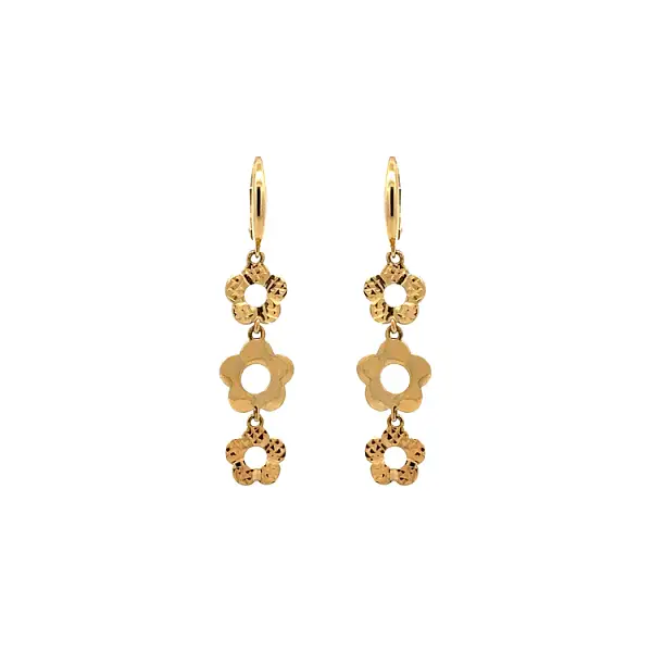 Gold-Ohrringe Blumen