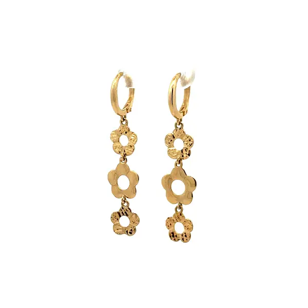 Gold-Ohrringe Blumen