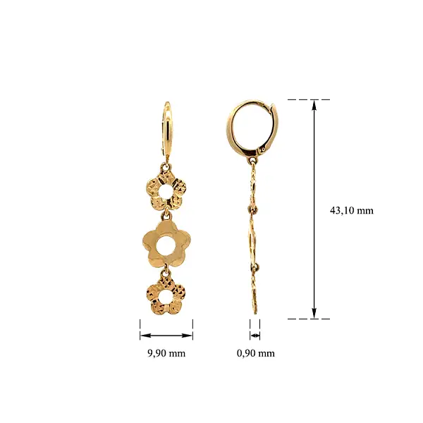 Gold-Ohrringe Blumen