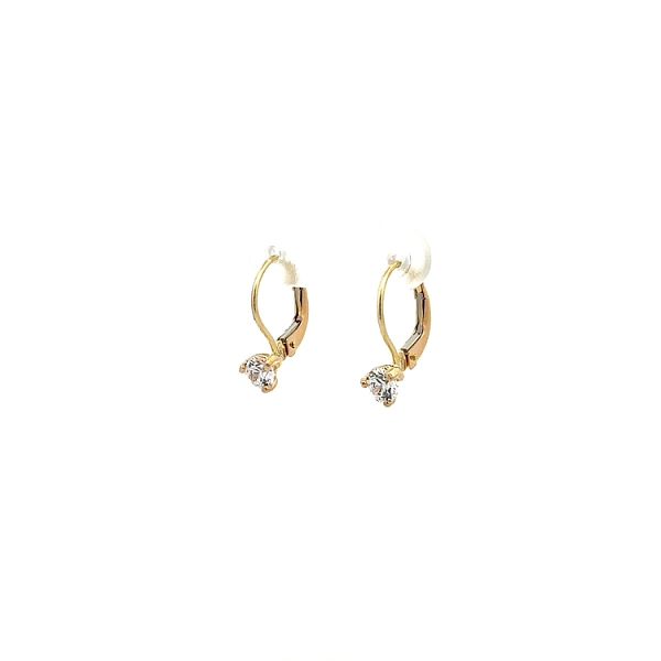 Solitär-Ohrringe aus Gold mit Zirkonen